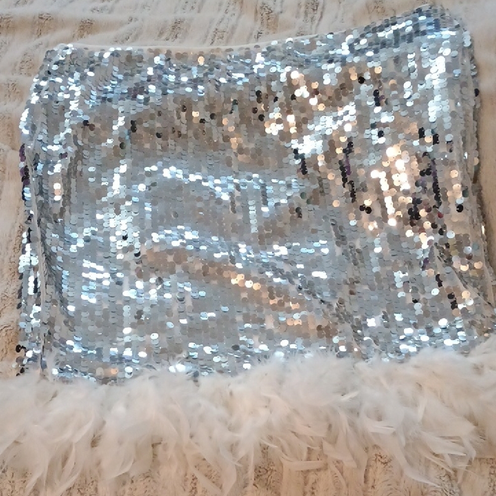 SHEIN Silver Sequin Mini Pencil Skirt